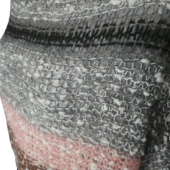 Please Dropped Shoulders Chunky Knit  Mohair Blend Striped Sweater M/L - Picture 6 of 9